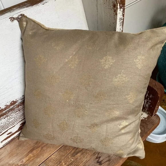 Custom Made Tan and Gold Accent Pillow Cover - Picture 7 of 8